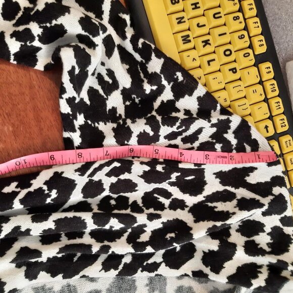 NEW With Tag ! Design 365 Black & White Open Light Weight Cardigan Sweater Sz S - Picture 6 of 7